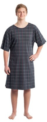 Suprima Pflegehemd für Herren, Gr. M/L - karo anthrazit