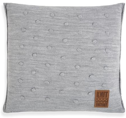 KNIT FACTORY - Noa Kissen - Grau - 50x50 cm