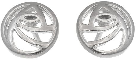 Alexander Castle Charles Rennie Mackintosh 925 Sterling Silber Ohrringe für Frauen Teenager Mädchen – Ohrstecker mit Schmuck-Geschenkbox – 8 mm x 8 mm, Sterling Silber, Kein Stein