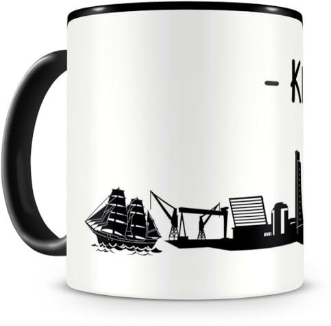 Skyline4u Tasse mit Kiel Skyline für Kaffee oder Tee 300ml schwarz