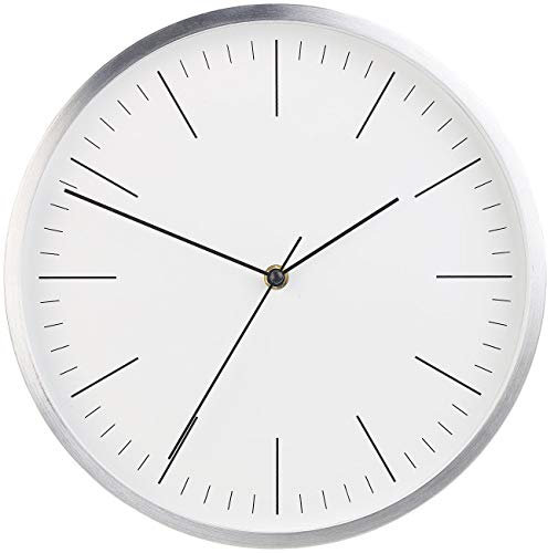 St. Leonhard Wanduhr lautlos: Moderne Aluminium-Wanduhr mit flüsterleisem Sweep-Uhrwerk, Ø 31 cm (Wanduhr geräuschlos, Schleichendes Uhrwerk, hochwertig)