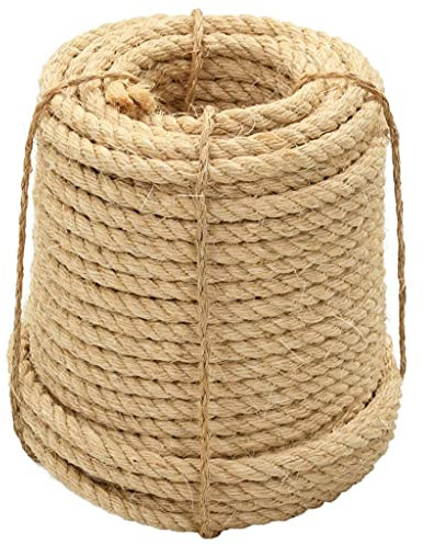 vidaXL Corda Resistente Strappi Abrasione Riciclabile Ecologica Multifunzionale Robusta Cavo Spago Fune Cima Filo Sartia 50 m Canapo Sisal 100% 16mm