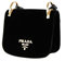 Prada Damen Schwarz Samt Abendtasche 1BD039