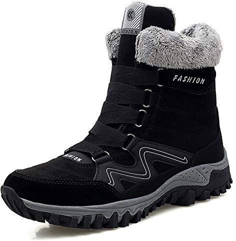 AARDIMI Warm Gefüttert Winterschuhe Damen Schneestiefel Wasserdicht Outdoor Trekking Wanderschuhe Gr. 35-42 (1747-Z-Schwarz, 43 EU)