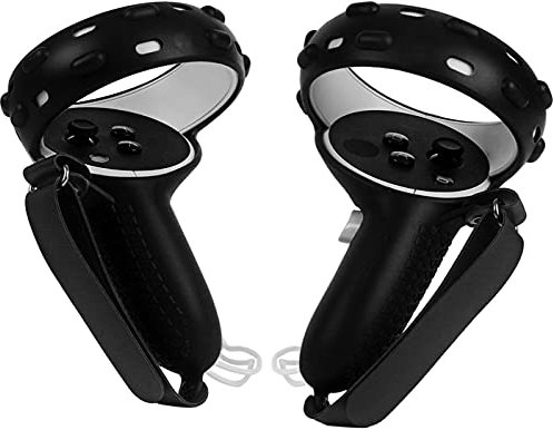Touch-Controller-Griffabdeckung für Oculus Quest 2, weiche Silikon-Griff-Schutzhülle mit Handschlaufe für Oculus Quest 2 VR Griff-Zubehör (schwarz)