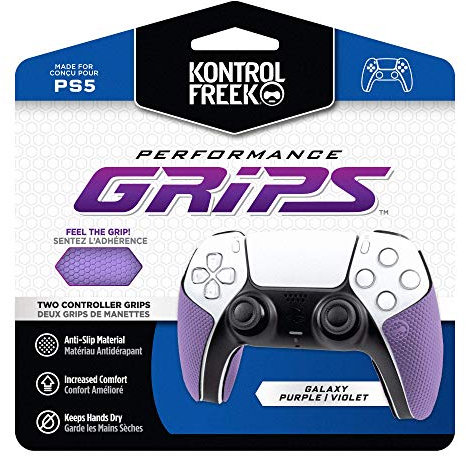 KontrolFreek Performance Grips for Playstation 5 (PS5) Controller (Galaxy Purple)