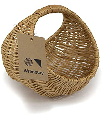 Wrenbury Small Egg Collecting Basket - Buff Natural Willow Foraging Basket - Ideal for Easter Harvesting, Mushrooms, Berries, and Nuts