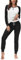 DOTIN Damen Schlafanzug Baumwolle Lange Pyjama Set V-Ausschnitt Nachtwäsche Hausanzug Zweiteiliger Sleepwear Loungewear, Schwarz+Weiss, S