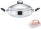 ksamwjf 14 Inch Stainless Steel Multi-Ply Clad Wok with Lid，Non-Stick Stir Fry Pans with Binaural，For Gas, Induction Or Electric Stove