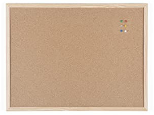 BoardsPlus Korktafel, 60 x 45 cm, Kiefer Holzrahmen, Naturkork Pinnwand, 5 Größen wählbar