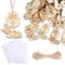 FLOFIA 50pcs Streudeko Kommunion Kelch Tischdeko Konfirmation Taufe Deko DIY Holz Anhänger mit Klebepunkt & Jutekordel für Geschenkbox Erstkommunion Babyparty Tisch Dekoration