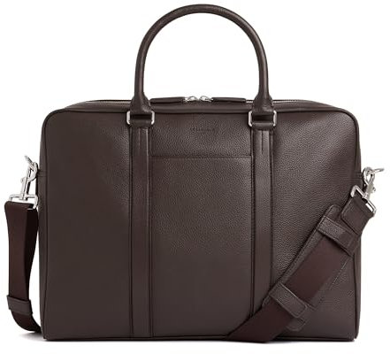 Le Tanneur, Porte Documents, Sac Ordinateur 15 Pouces, en Cuir, Charles, Homme, Passant Trolley, Poche moussée ordi, Poches de Rangement, malette, porté Main, bandoulière, Sac Business, Travail