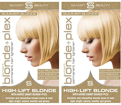 Sommer Goldblond Haarfärbemittel mit zusätzlichem Plex Haarpflege Conditioner, permanente Haarfarbe mit einer Goldblond Haaartönung für blondes Haar, veganes Haarfärbemittel - Smart Beauty (2er-Pack)