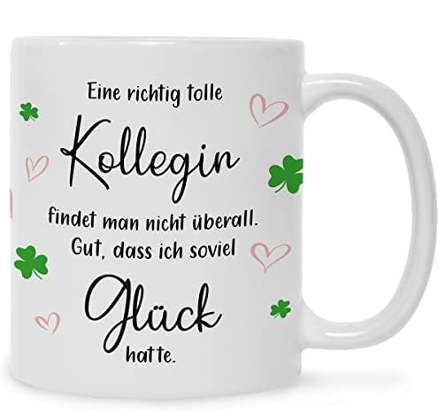 Bedruckte Tasse mit Spruch - Tolle Kollegin - Lustige Geschenke - Geschenk für Mama Papa Freunde Geburtstag Muttertag Vatertag Valentinstag Weihnachten - Männer & Frauen - Farbe: Weiß