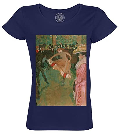 Rundhals-T-Shirt aus Bio-Baumwolle für Damen Toulouse Lautrec Moulin Rouge Impressionismus Malerei