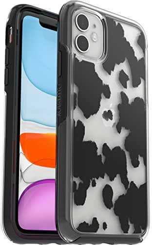 OtterBox Symmetry Clear iPhone 11 Case, Shockproof, Drop-Proof, Protective Slim Case, 3X Military Standard Tested, Cow Print
