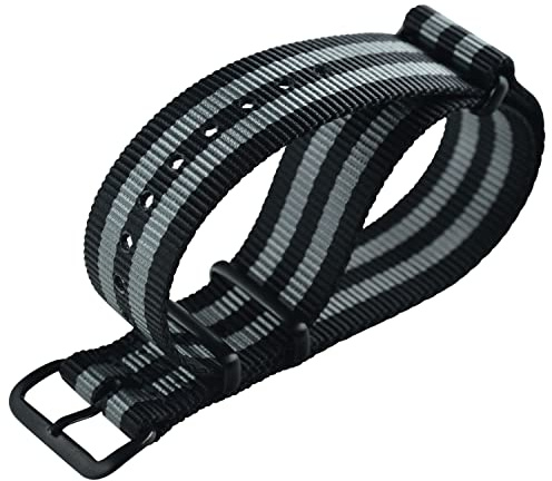 MZBUTIQ Nylon Watch Strap Uhrenarmband Ersatz Matte Schwarze Schnalle(18 19 20 21 22 23 24mm)