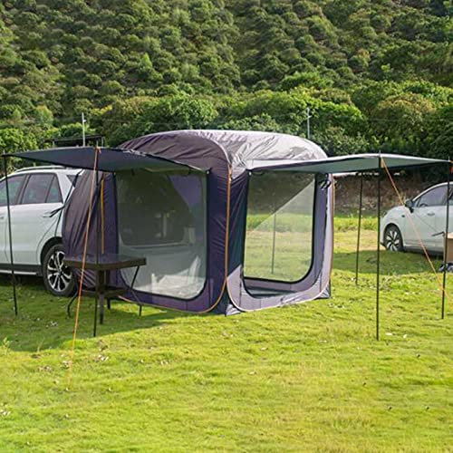 Car Outdoor Camping Tent, Portable Car Rear/Side Extension Awning Tent Multi Function Water Proof and Sun Protection Camper Tailgate Tent for Driving Camping Travel