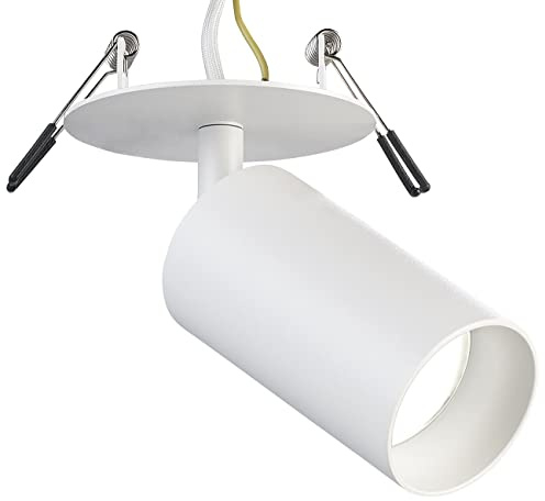 Luminea Deckenlampe: Schwenkbarer Alu-Wand- & Deckenspot, GU10-Fassung, 1-flammig, weiß (LED-Spot-Fassung, Deckenleuchte Spot Strahler, Küche)