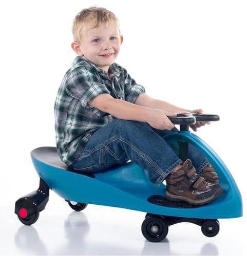 Curvaso Wiggle Kids Push Ride On Car Swivel Scooter Childrens Indoor Outdoor Twist Gyro Toys Gift Blue Black
