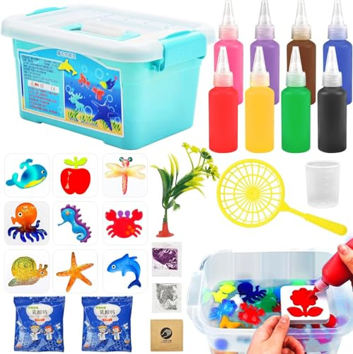 Yizemay 3D Aqua Gelz Kreativ Set, Aqua Gelz Starter Set, Magischer Wasserelfe Magic Water Elf, Wassergel Spielzeug, Handgemachtes Wasserspielzeug für Kinder