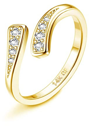 Morfetto 14K Gold Gefüllte Zehenring Für Frauen Hypoallergen - Einstellbare Offene Kleine Ringe Gold Riesige Band CZ Zehenringe Dreireihige Zehenring Goldene Fußschmuck Doppelbett