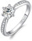 JewelryPalace Klassisch 0.5ct Rundschliff Moissanite Solitär Promise Ring Damen, Verlobungsring Damenring Ringe Silber 925 mit Stein für Frauen, Simulierte Diamant Jubiläum Eheringe Silberringe 51
