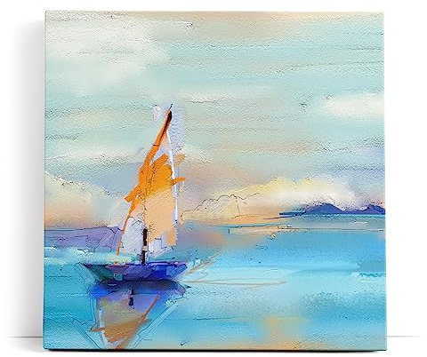 Paul Sinus Wandbild 80x80cm Segelboot Segelschiff Meer Abstrakt Horizont