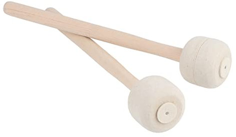 Trommelschlägel Set, 2 Stück, Wollfilzkopf mit Holzgriff Trommelstöcke für Schlaginstrumente