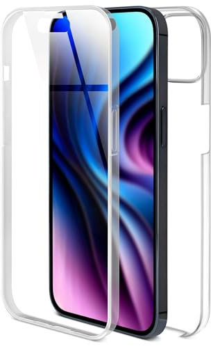 ONEFLOW Touch Case für Apple iPhone 15 Hülle 360 Grad Komplett Schutz beidseitig, Handyhülle mit Displayschutz, TPU Schutzhülle durchsichtig vorne und hinten stoßfest, Klar