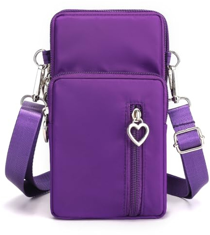 JANKS Damen-Umhängetasche – Crossbody Bag für Damen mit Handy-Portemonnaie, Nylon Kleine Handy Geldbörsen, Arm Tasche，Mini Handy Schultertasche ür Handy unter 6.7 Zoll