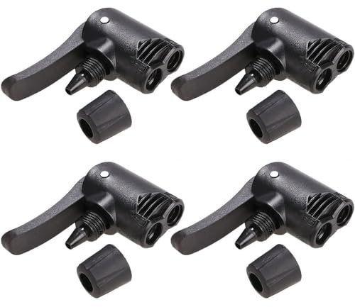 4 Pcs Pump Adapter Valve, 3 in 1 Replacement Dual Head Air Pump Adapter Valve Bicycle Bike Cycle Tyre Tube Pump Adapter Bike Floor Pumps