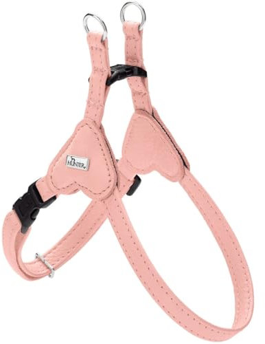 HUNTER Hundegeschirr SOHO MINI, Farbe: Hellrosa, Rindsleder, weich & geschmeidig, fellschonend, leicht, für kleine Hunde & Welpen, Made in Germany, Größe: XXS-XS/2