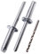 SKIR'CO Lot de 100 rivets aveugles en acier zingué 6,0 x 20 mm Mandrin en acier, rivets pop tête bombée DIN 7337 Rivets, foret inclus