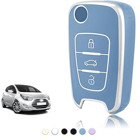 TOOMUME Schlüsselhülle TPU, Autoschlüssel Hülle Passt für Hyundai i10 i20 i30 i40 ix20 ix30 ix35 Elantra Avante Kia Sportage Rio Ceed Picanto, Schlüsselcover Schutz Schlüsselgehäuse - Flip Key