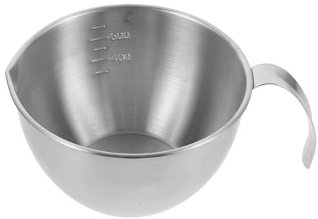 ABOOFAN Edelstahl Rührschüssel Mit Griff Tiefe Küchenmischschale Zum Zubereiten Von Speisen Und Backen Spülmaschinengeeignete Schüssel Für Teig Ei Und Sauce 5.6 Zoll