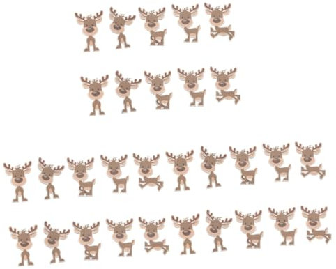 Alipis 30 STK Elch Charme Christbaumschmuck Weihnachten Rentier Hängende Dekore Rentier Dekoration Weihnachtsanhänger Weihnachtsschmuck Zum Aufhängen Hirsch Anhänger Holz
