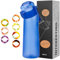650ml Trinkflasche mit Geschmack, Luft Wasserflasche mit 7 Pods Zuckerfrei Trinkflasche BPA Frei Auslaufsicher Sport Trinkflasche, für Fahrrad Fitness Camping (A)