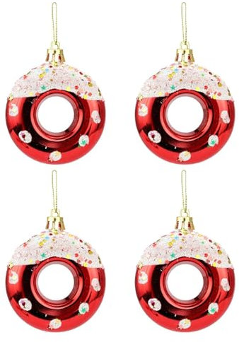 Bexdug Weihnachts-Donut-Baumschmuck, Donut-Weihnachtsschmuck, Weihnachtsbaum-Dekoration, Donut-Weihnachtsdekoration für Urlaubsbedarf