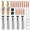 25 Stück Verschleißteile Set für Schutzgasschweißgerät, Schweißbrenner Zubehör passend AK-15/MB-15, 5 x Gasdüsen, 15 x Stromdüsen M6 0,8 mm, 2 x Düsenstiele, 2 x Isolatoren, 1 x Schraubenschlüssel