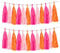 15 Stück Seidenpapier Quasten Girlande, Papier Quasten Banner für Party Dekorationen–(rosenrot/rosa/orange)