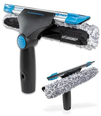 Vero Shine Fensterwischer und Fensterabzieher (350mm), Profi Fensterputzer Set für Waschen und Trocknen in einem, Fensterreiniger Set Profi