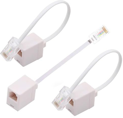 Zguziji Lot de 3 adaptateurs RJ11 6P4C femelle vers Ethernet RJ45 8P8C, RJ45 vers RJ11 - Câble M/F