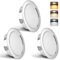 YindaLux 3er Set LED Einbaustrahler 230V 3W 3000K Warmweiß 4000K Neutralweiß 6000K Kaltweiß, LED Spot Ultra Flach 300LM Bohrloch 55-58mm und 15mm Flache, IP44 Möbeleinbauleuchte Einbauspots, Chrom