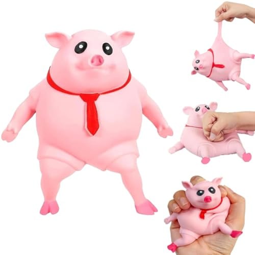Schweine Quetschspielzeug, Anti Stress Spielzeug für Erwachsene und Kinder | Schweinchen Squeeze Toy, antistress spielzeug schwein, Schweine Fidget Spielzeug, quetschbar, abwaschbar, für Stressabbau