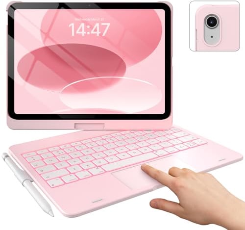 typecase Custodia per iPad Touch di 10a generazione con tastiera (11,9 pollici, 2022) e iPad A16 (11a generazione, 2025), girevole a 360°, retroilluminazione a 11 colori, trackpad multi-touch, sottile