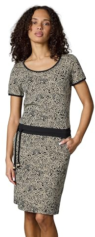Ragwear Damen Kurzarm Sommerkleid leichtes Minikleid in modischem Muster-Print Strandkleid mit Taschen Baomi Zoo YOUMODO XS-3XL