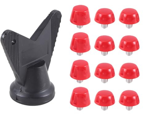 Kueohse 12 Uds. Clavos para Zapatos de Fútbol, Tacos para Botas de Fútbol, Tornillo Roscado M5, 7mm, 10mm, Pernos de Repuesto Antideslizantes, Color Rojo