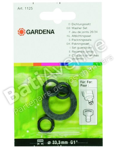 GARDENA Jeu de joints universels GARDENA pour robinet - 3 joints toriques + 3 plats - 1127-26