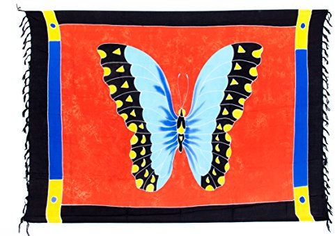 Ciffre Sarong Pareo Wickelrock Strandtuch Tuch Wickeltuch Handtuch + Schnalle Schmetterling